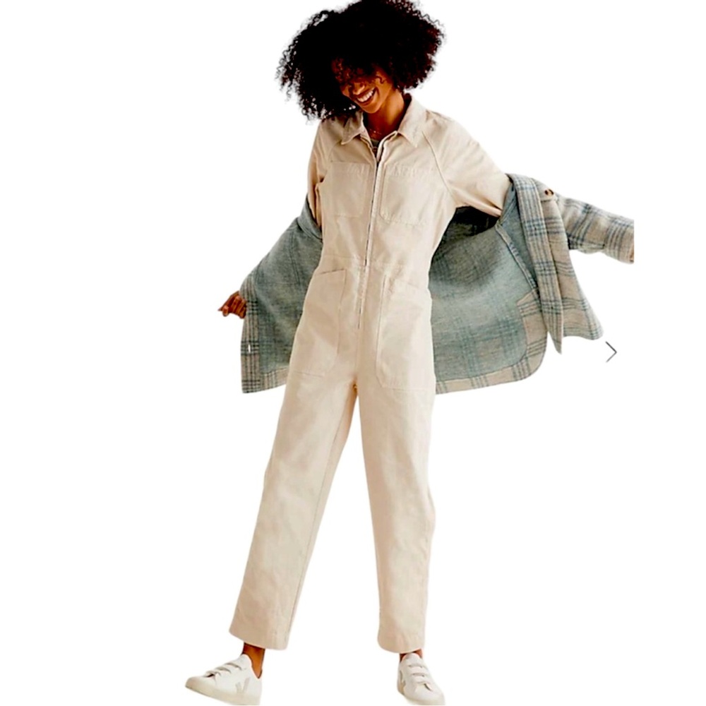 Madewell Zip-Front Cropped Coverall Jumpsuit in Harvest Moon Women’s Size XSP